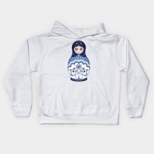 Blue Matryoshka Doll Kids Hoodie